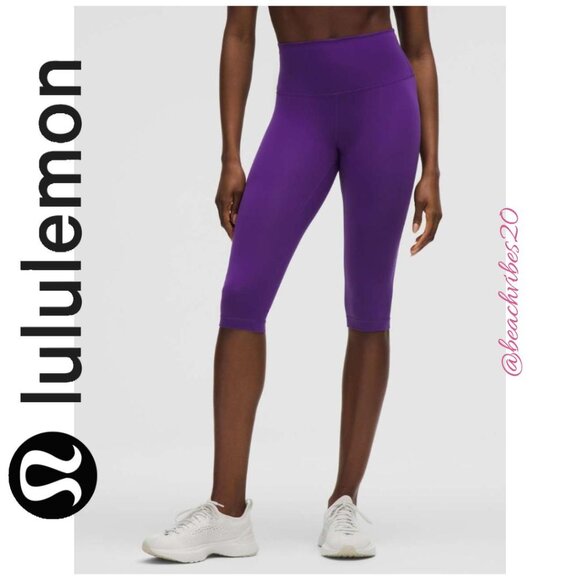 LULULEMON ATHLETICA Wunder Train High-Rise Crop 15" College Purple 8 NWT LL-238 - Picture 2 of 5